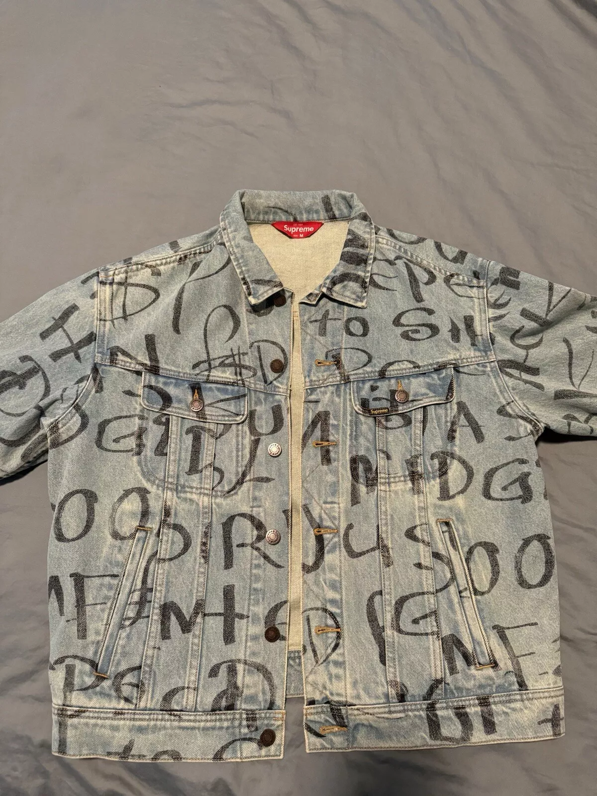 Veste de camionneur en denim arc noir Supreme M