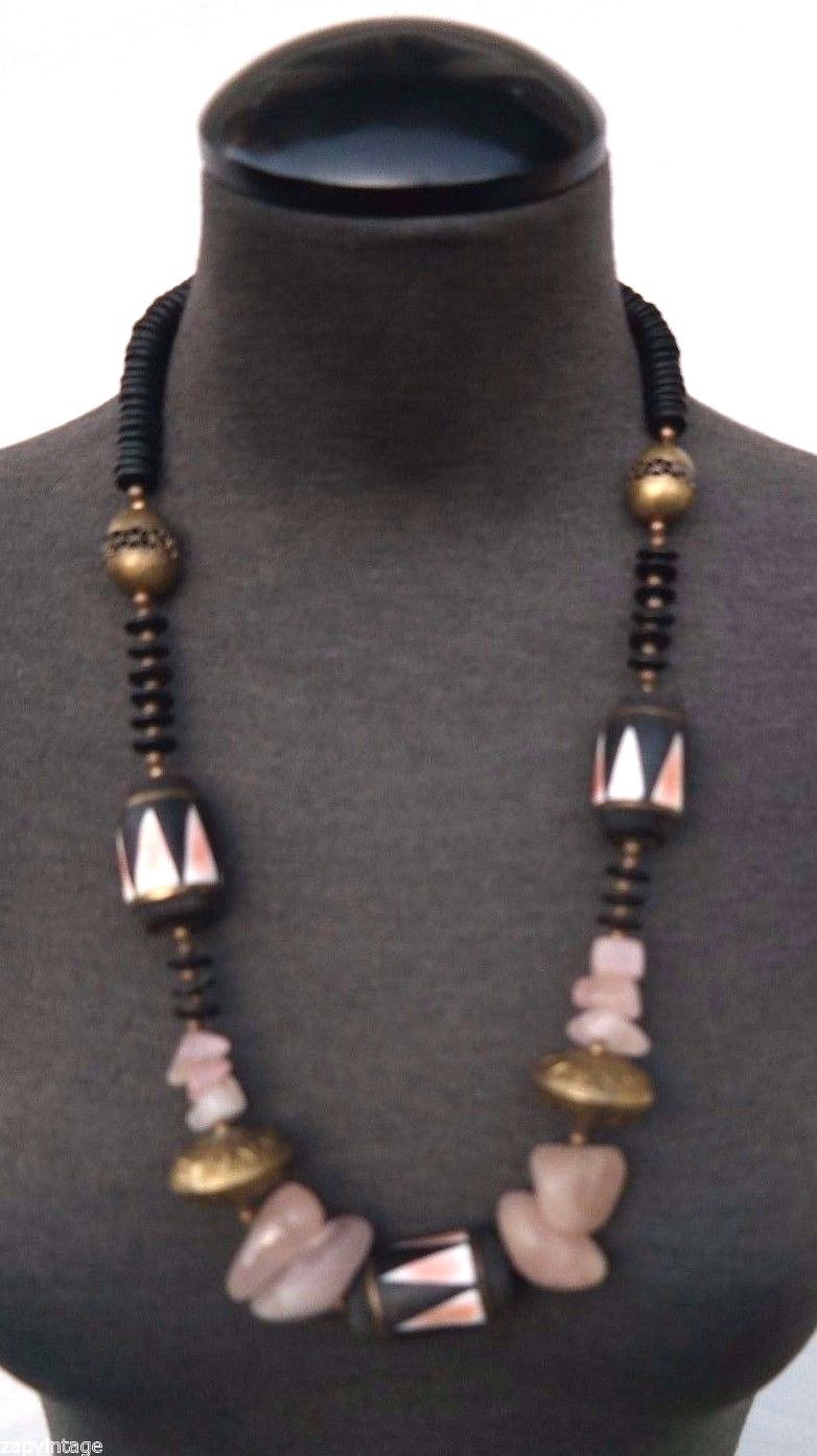 Vintage 1970's African Pink Gemstone Costume Jewelry … Gem