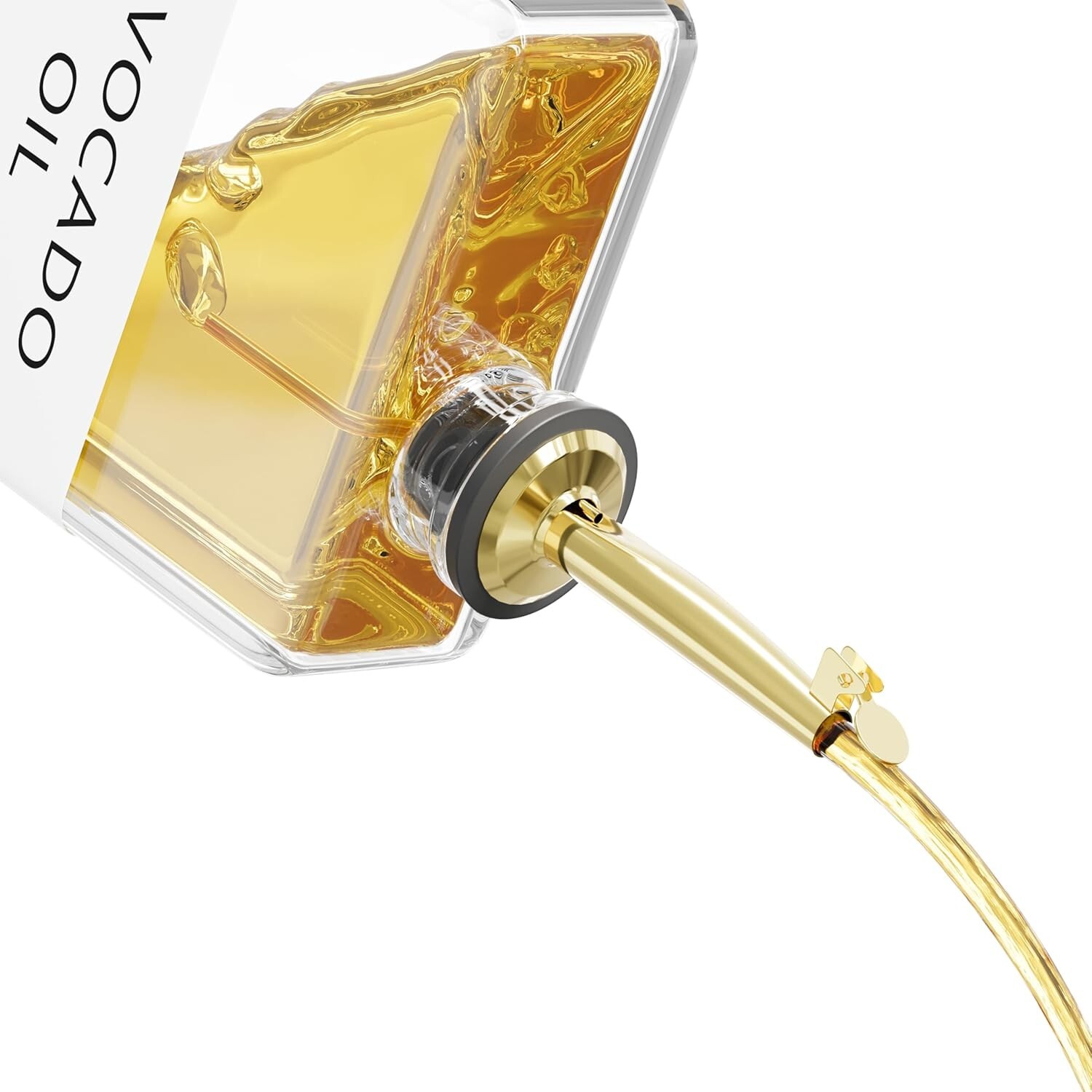 Elegant Gold Glass Oil Dispenser Set - 4-Piece Leak-Proof Kitchen Bottles