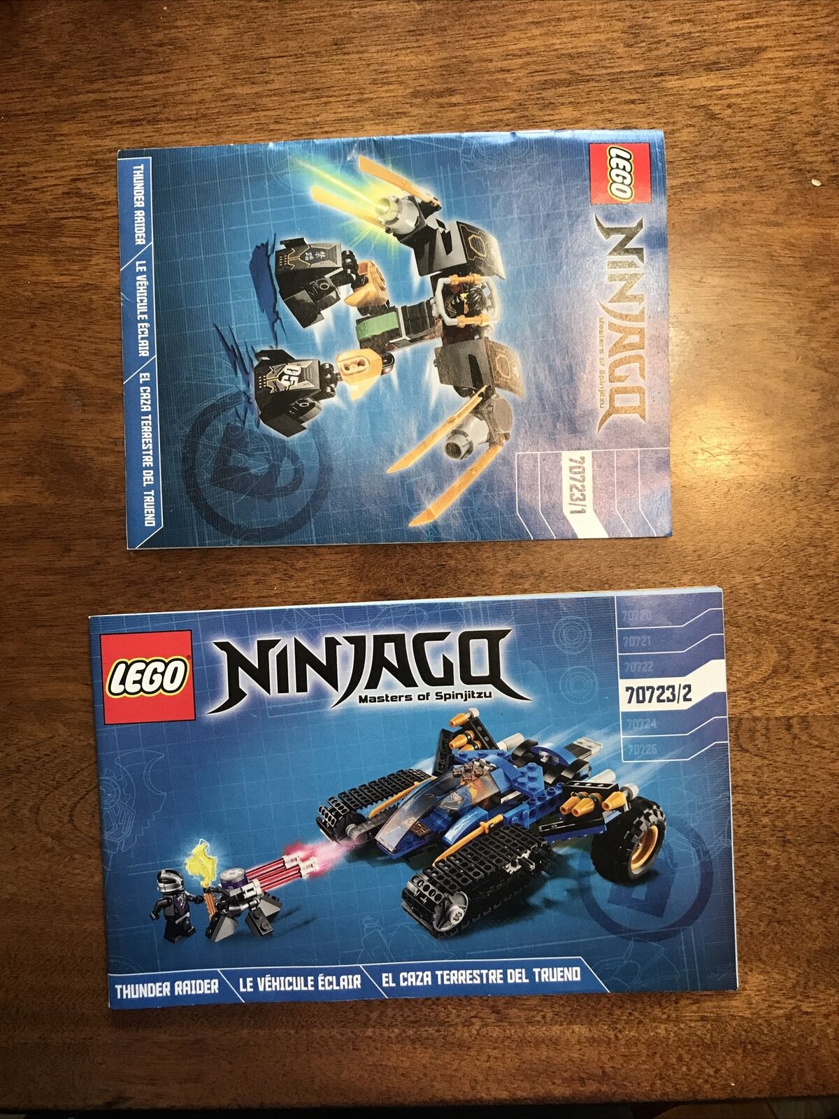 LEGO #70723 Ninjago Thunder Raider. 2 Manuals no Minifigs. 70723/1 70723/2