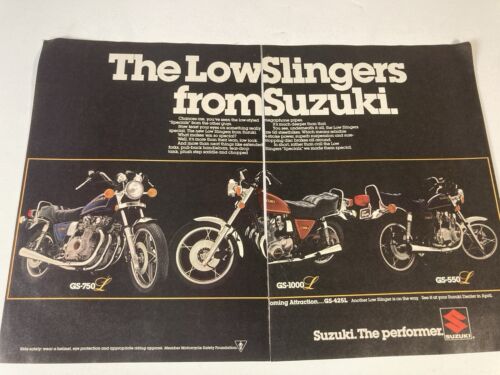 1979 Suzuki GS 550 GS 425L GS 750 GS 1000 Motorcycle Print Ad Low Slingers
