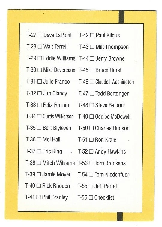 1989 Donruss Baseball Traded Edition Singles Complete Your Set Pick From List - Image 2 of 2