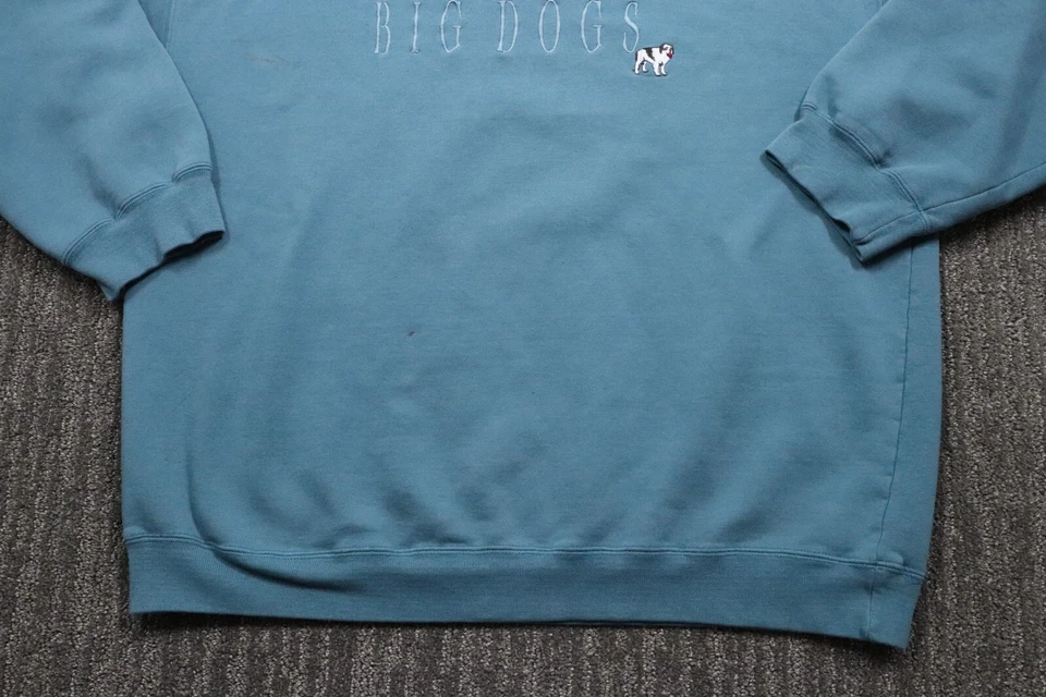 Big Dogs Vintage 90s Crewneck Sweatshirt Men's XL Thrashed Grunge Skater Blue - Image 2 of 4