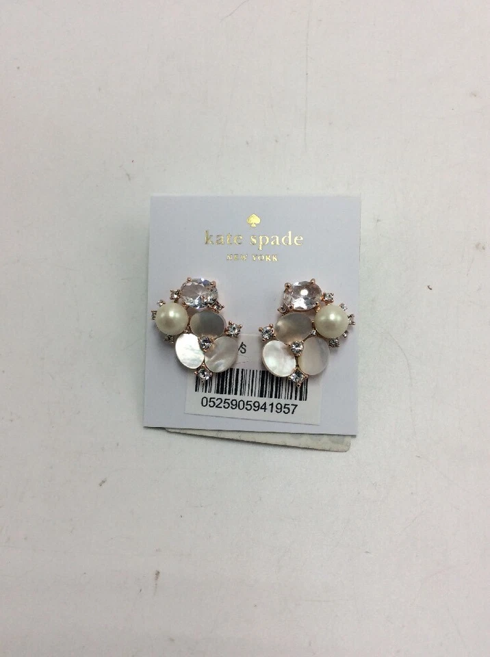 $78 Kate spade Rose Gold-Tone Crystal, faux Pearl & Mother-of-Pearl EARRINGS 651 - Image 2 of 4