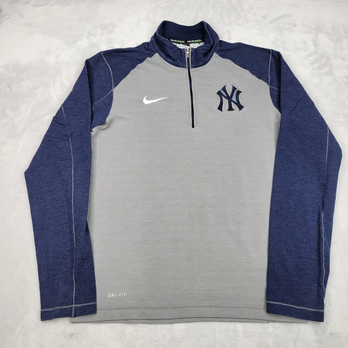 New York Yankees Sweater Adult Small Grey Nike Mock Zip Sweatshirt Pullover  Mens | eBay