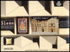 Espagne 2013 Edifil 4815 Sceau ** HB EXFILNA Façade de l'Auditorium City de Leon