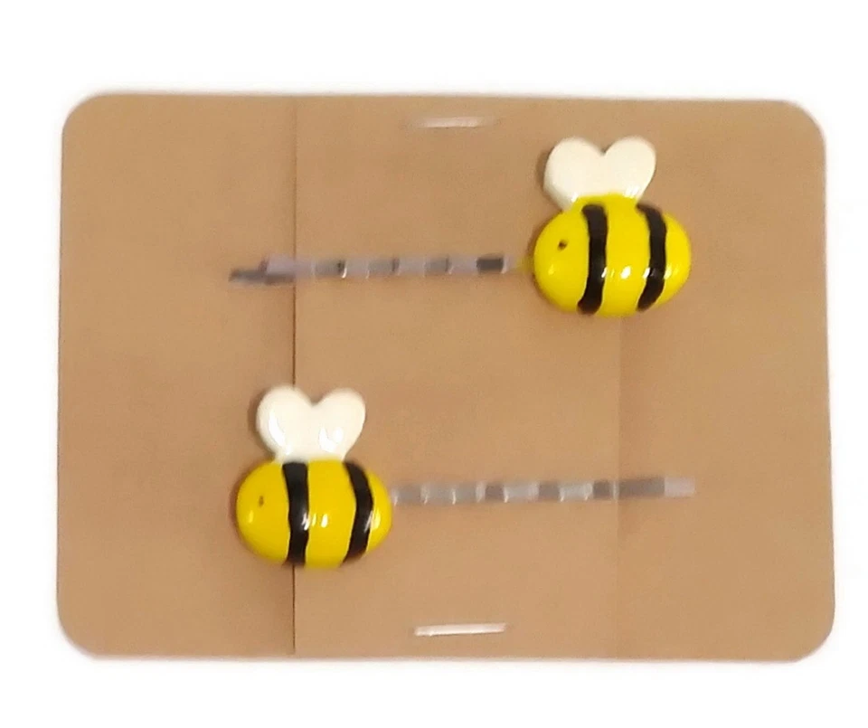 BUMBLE BEE Insect Bobby PIn Hair Clip Girl Accessory - Set of 2 Handmade - Image 3 of 3