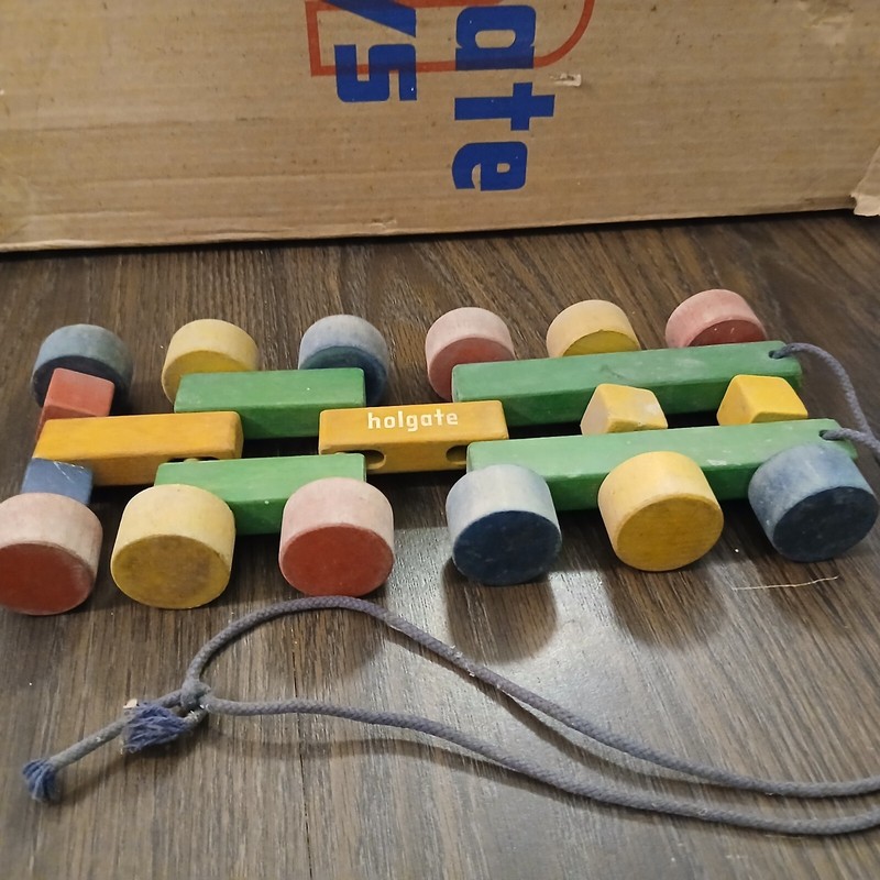 Old Holgate folding  triangle pull toy