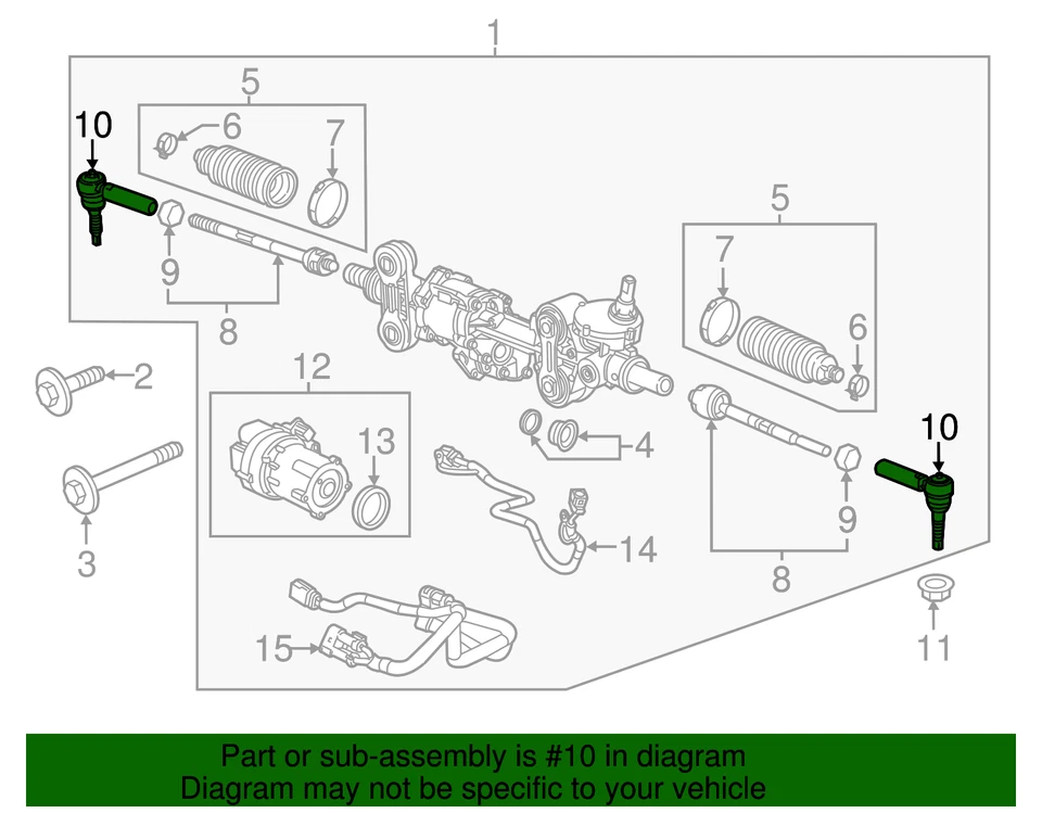 GM Genuine Parts 22868912 Outer Steering Tie Rod End - Image 2 of 4