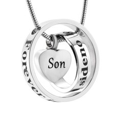 Urn Necklaces for Ashes Circle Eternity Cremation Ashes Jewelry Keepsake for Son