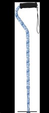 Drive Medical Foam Grip Offset Handle Walking Cane - Blue/white Swirl