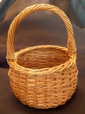 Vintage Small Miniature BASKET w/ Handle American Folk Art