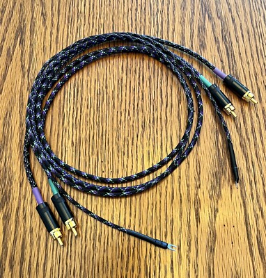 4 Ft. JMB CABLE CO Audiophile Turntable Phono RCA Cables w/Gnd connect pro ject