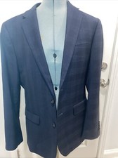Marzotto Banana Republic Blazer Men 40 R Blue Modern Slim Super 100s Wool Jacket