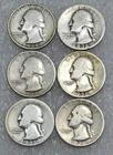 1935-S, 1936, 1936-S Washington Silver Quarter lot of 6 coins #J98