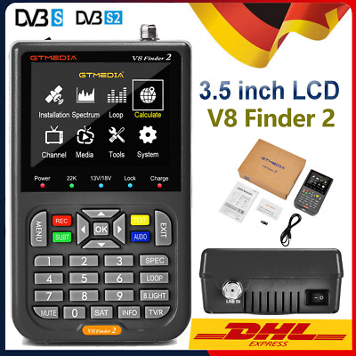 Digital V8 Finder2 Satelliten Finder DVB-S2/S2X FTA HD LCD Satfinder Messgerät