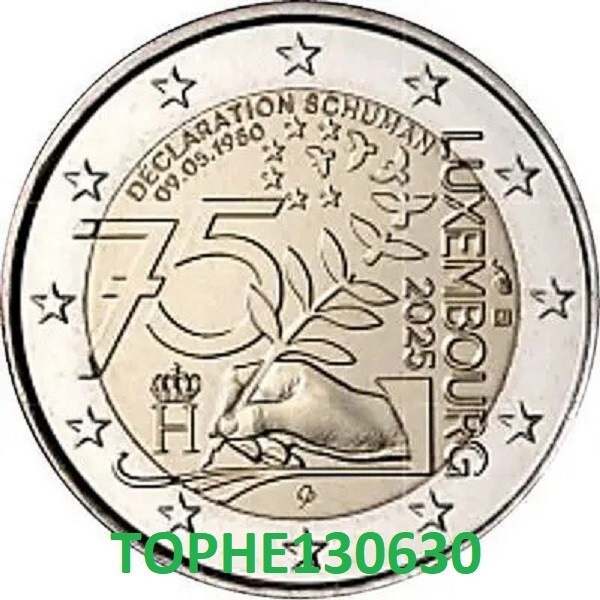 LUXEMBOURG COMMÉMORATIVE 2025 " 75 ANS DECLARATION SCHUMAN " 2 Euro - UNC -