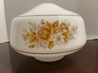 Vintage Milk Glass Hanging Light Shade Globe Floral Pattern 4" Fitter Roses