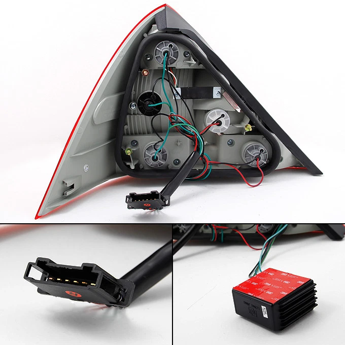 Fit 1998-04 Benz R170 SLK Class Red Clear LED Taillights Brake Lamps Replacement - Image 2 of 4