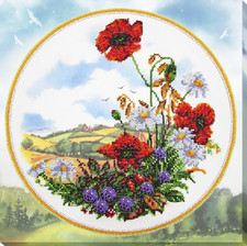 Bead Embroidery Kit "Summer morning" size 12.2"x12.2" / 31.0x31.0 cm