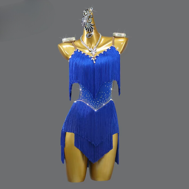 Latin Performance Dance Dress Women Sexy Outdoor Ball Party Fringe Skirt  Wear