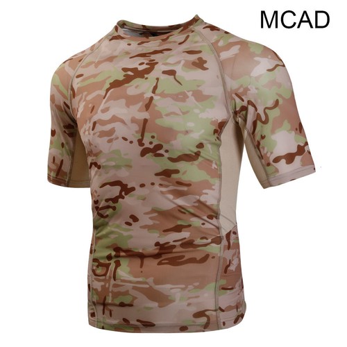 Quick Drying Tactical Short Sleeve Camo Tops Military Combat Crew Neck T-Shirt - Picture 14 of 16