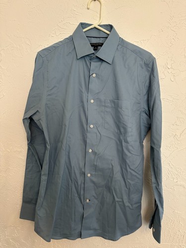 Banana Republic graues geknöpftes Herrenhemd Slim Fit Langarm bügelfrei Gr. M neu mit Etikett