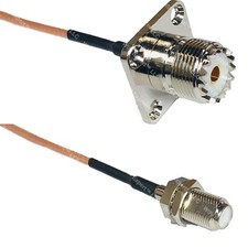 RG316 UHF Female Flange to F FEMALE RF Cable Rapid-SHIP LOT