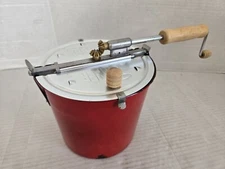 Pro Popper Red Enamelware Aluminum Stovetop Pop Corn Popper READ FREE SHIPPING