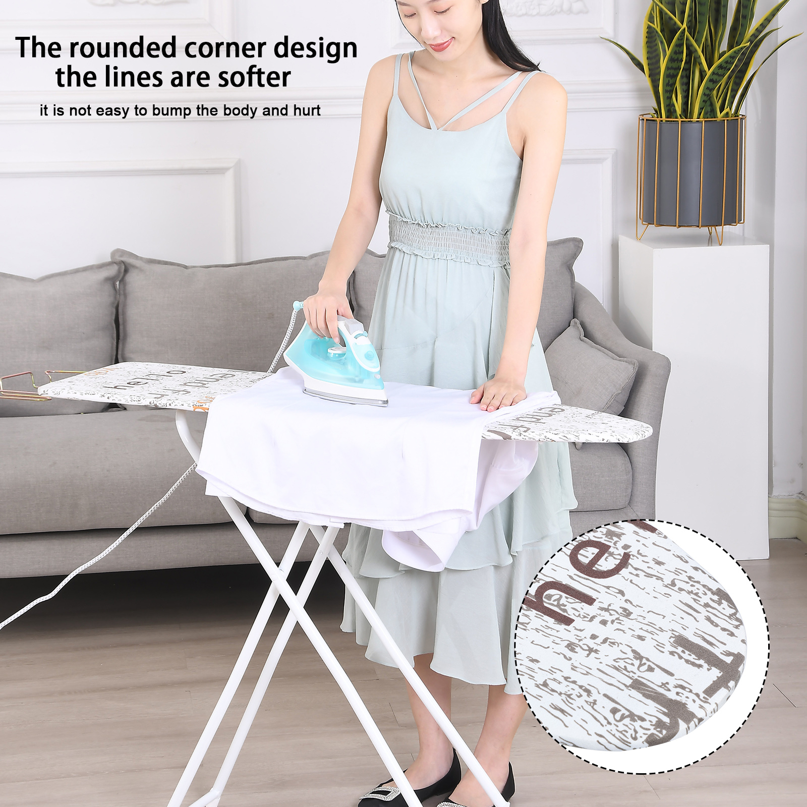 Full-Size 42 Inch Foldable Ironing Board with Heat-Resistant Cover-image