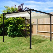 Retractable Outdoor Gazebo Canopy Metal Garden Patio Pergola Sun Shade Shelters