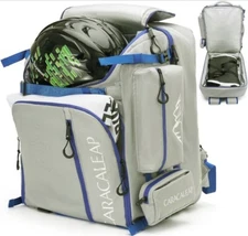 Ski Boots Bag Backpack 65L, Fully Padded Ski Snowboard Gear Bag Travel Backpa...