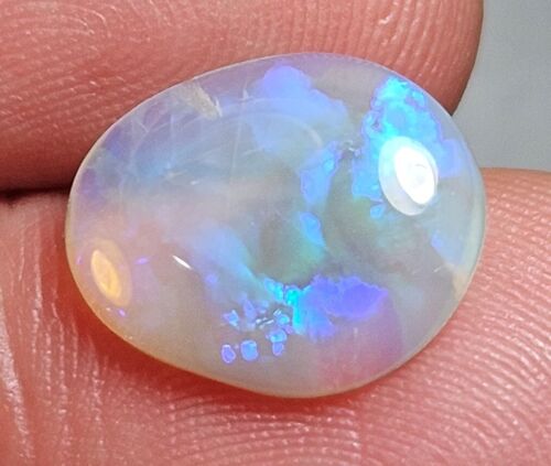 Lightning Ridge Opal Polished 1.9 Carat Blue Flash Crystal Lapidary Specimen - Foto 4 di 16