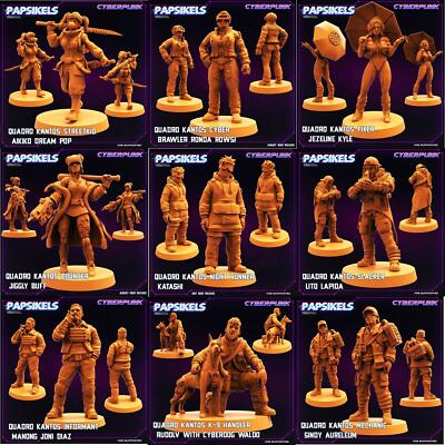 3D Printed Papsikels Cyberpunk Sci-Fi Quadro Kantos Set - 28mm 32mm