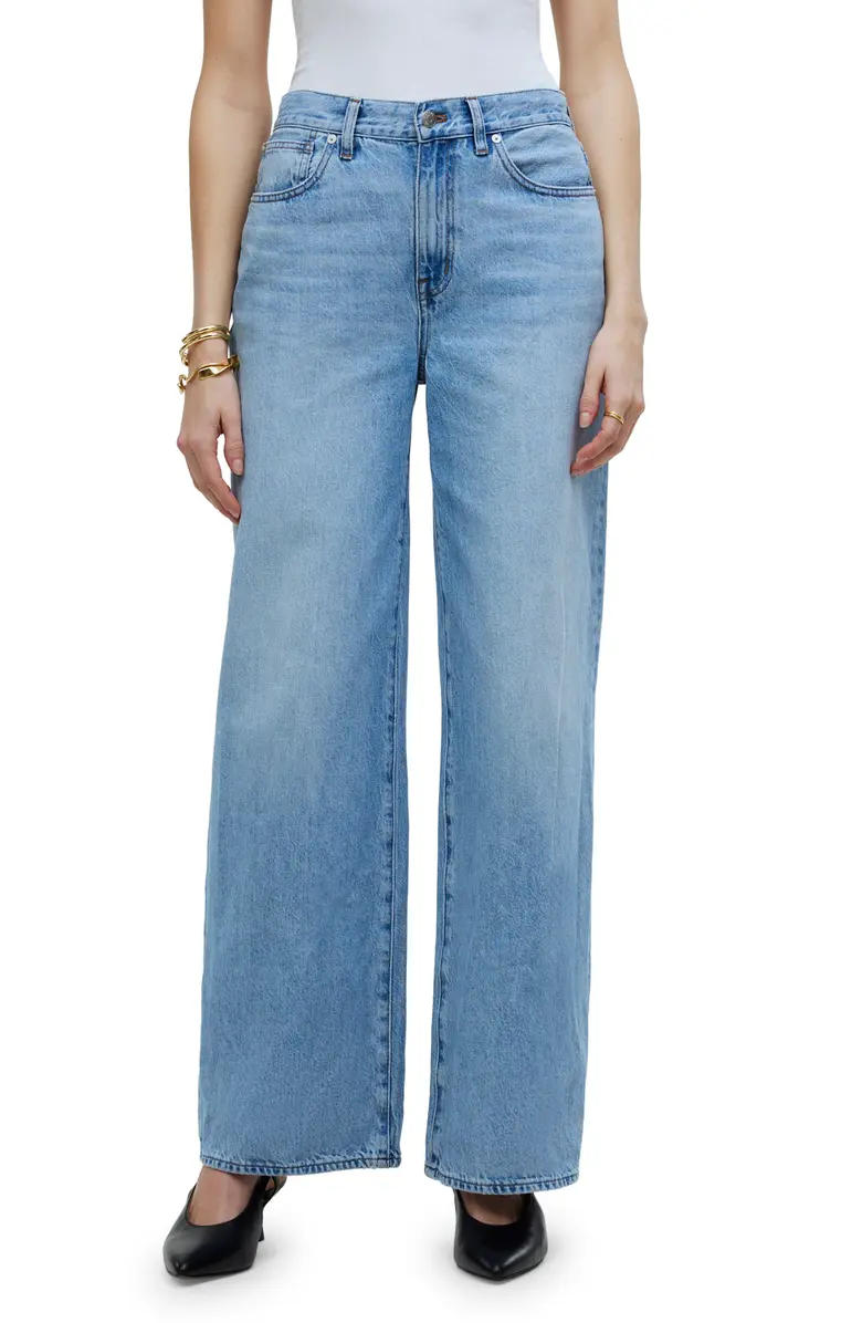 NEW! $138 MADEWELL SUPERWIDE-LEG JEANS AHERN WASH SZ 31