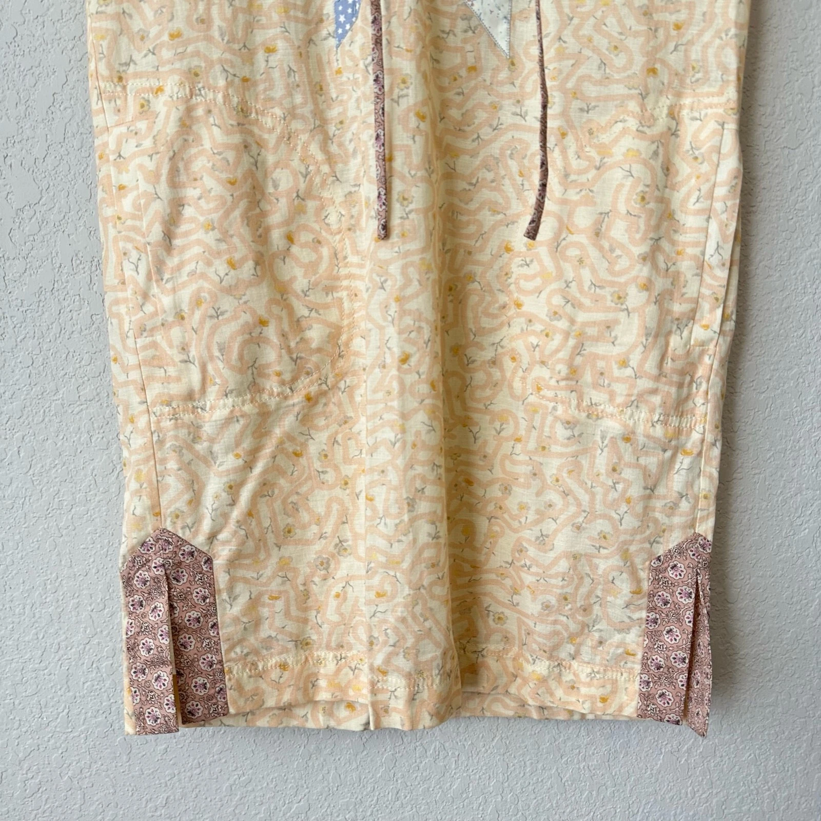 Abito T Shirt Trapuntato Coach x Keith Haring Donna Tg 2 Multi Patchwork Lino Nuovo con etichette