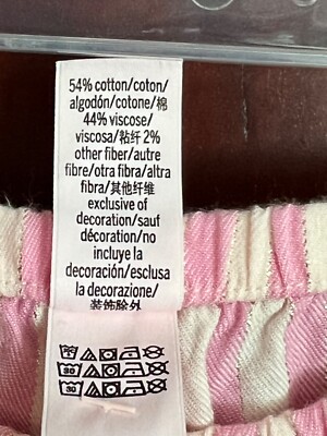 Victoria Secret Iconic Pink Striped 2 Pc Set PJ Silver Shimmer