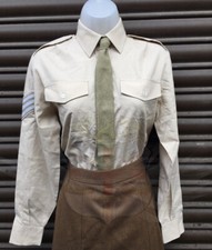 Fawn Polycotton Ladies shirt Long Sleeve Dress Womens British Army Surplus Issue