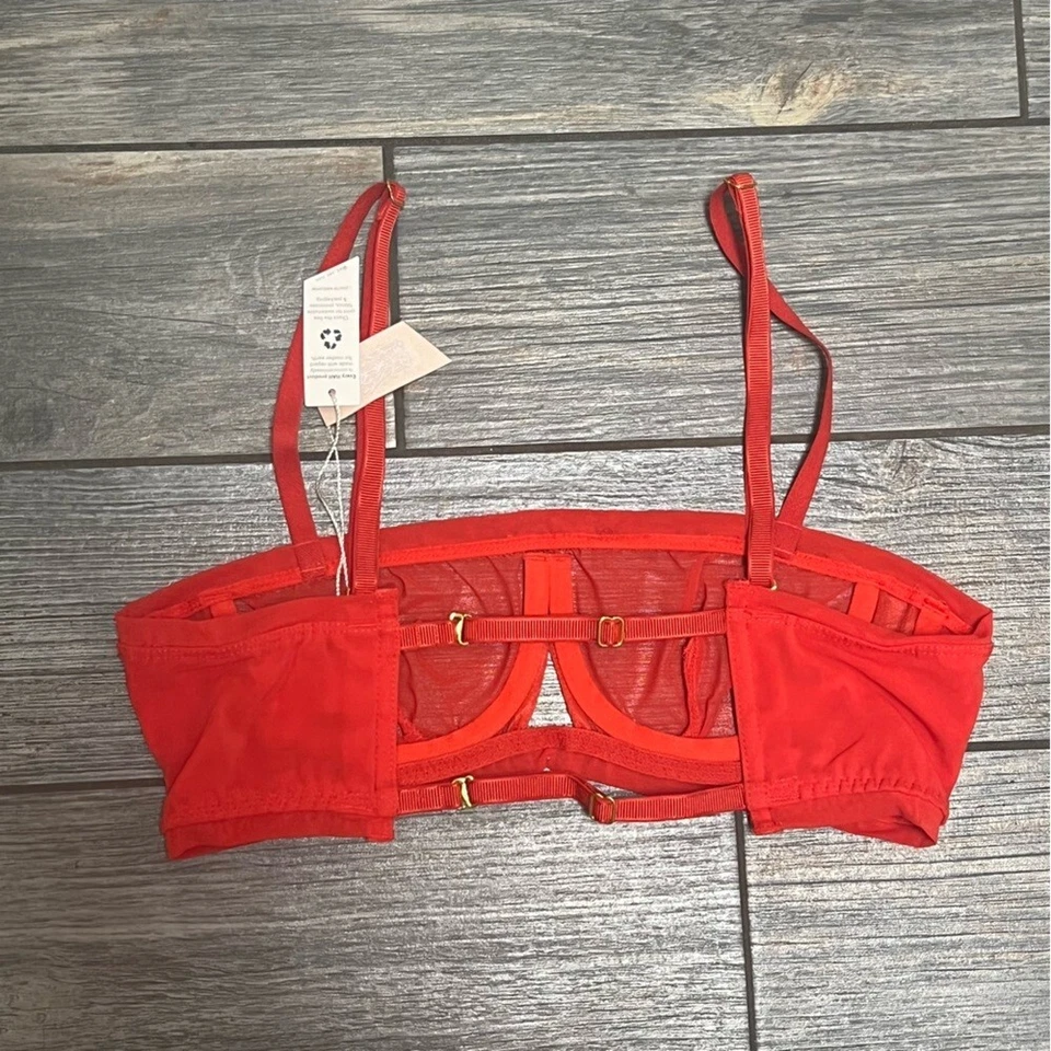 NWT We are HAH by Free People Wired Bra 30-38A 30A 32A 34A 36A 38A Blood Orange - Image 4 of 4