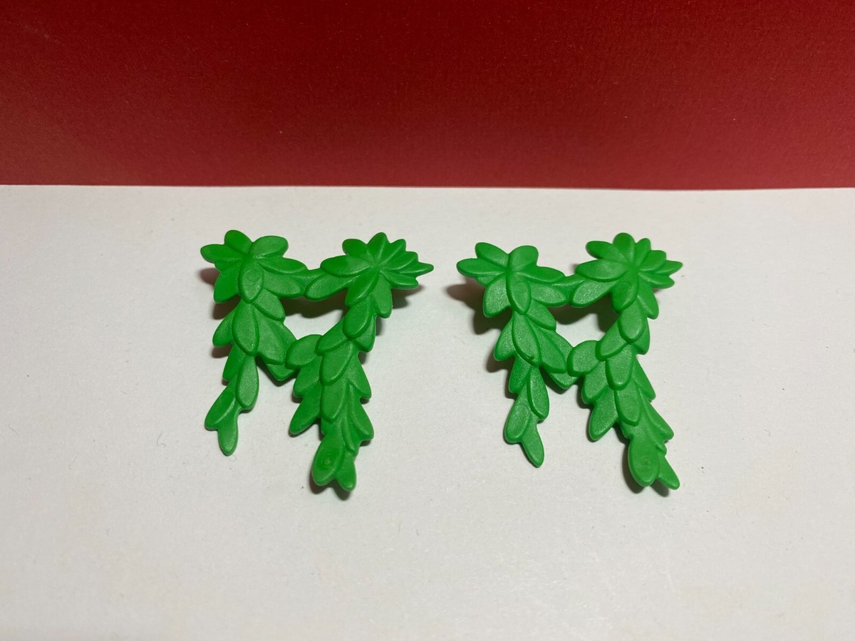 Lierres Verts Playmobil - Lot De 2 Plantes Grimpantes, Pièces D'occasion Pour Diorama
