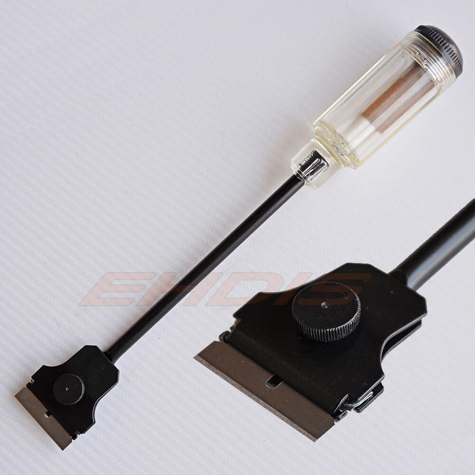 Kit de remoção de bastão de cola filme colorido janela lâminas de barbear raspador clipe cabo longo 12" - Imagem 4 de 4