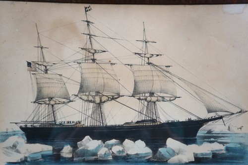 Antique Currier & Ives Nautical Maritime Clipper Ship Lithographs Mahogany Frame - Picture 10 of 13