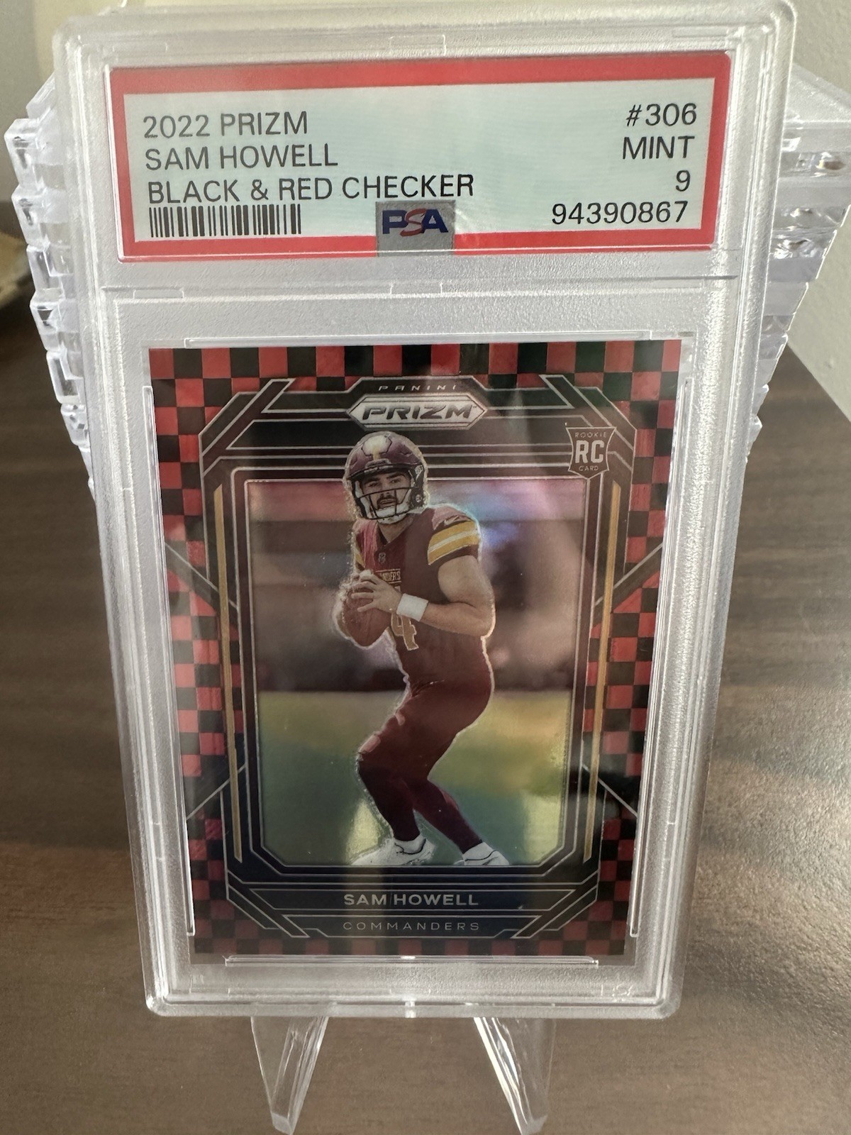 2022 PANINI PRIZM BLACK AND RED CHECKER SSP #306 SAM HOWELL ROOKIE RC PSA 9