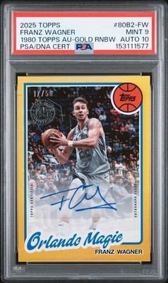 2025 TOPPS 1980-81 TOPPS BASKETBALL AUTOS FRANZ WAGNER 17/50 PSA 9 AUTO 10