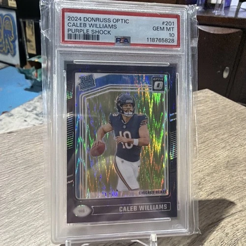 2024 Panini Donruss Optic Caleb Williams Purple Shock 201 Rookie RC PSA 10 Bears