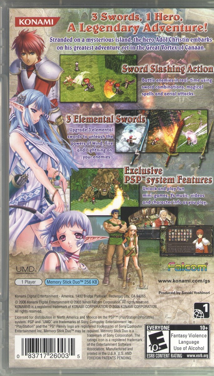 PSP、PS3、PS2、ゲームボーイアドバンス、ゲームキューブ、その他 Ys: The Ark of Napishtim for Sony PSP™ 83717260035| eBay
