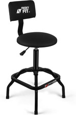 Shop Stool With Backrest Mechanic Garage Stool For Workshop Adjustable Shop St