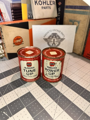 #ad #ad NOS Vintage McCulloch “Tune Up” And “Power Up” Oil cans Sealed With Contents $14.99