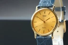 Vintage 1989 N MINT Seiko Dolce 7731-7010 SGP Gold Quartz Mens Watch From JAPAN