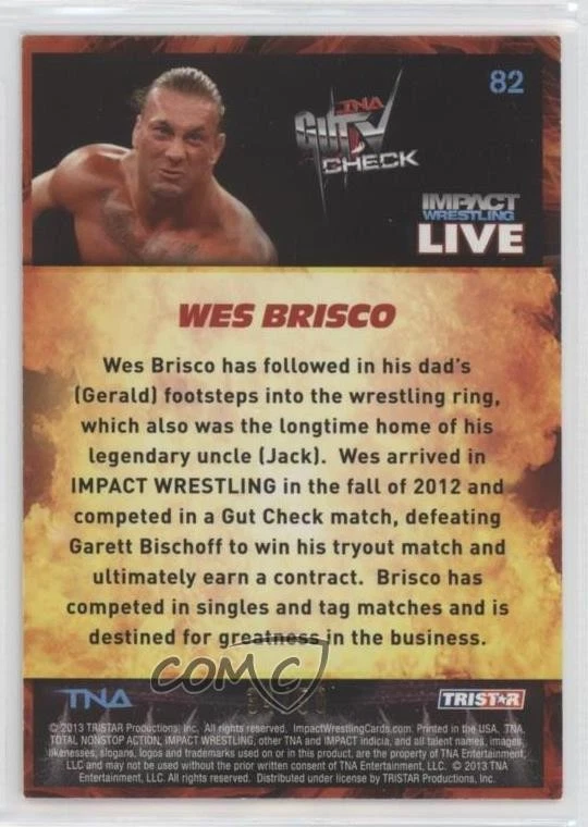 2013 TRISTAR TNA Impact Wrestling Live Gold /50 Wes Brisco #82 - Image 2 of 2